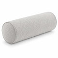 Cuscino cilindrico 20 x 60 cm in tessuto grigio chiaro trapuntato decorativo