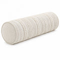 Cuscino cilindrico 15 x 45 cm in tessuto crema - decorativo a rilievo