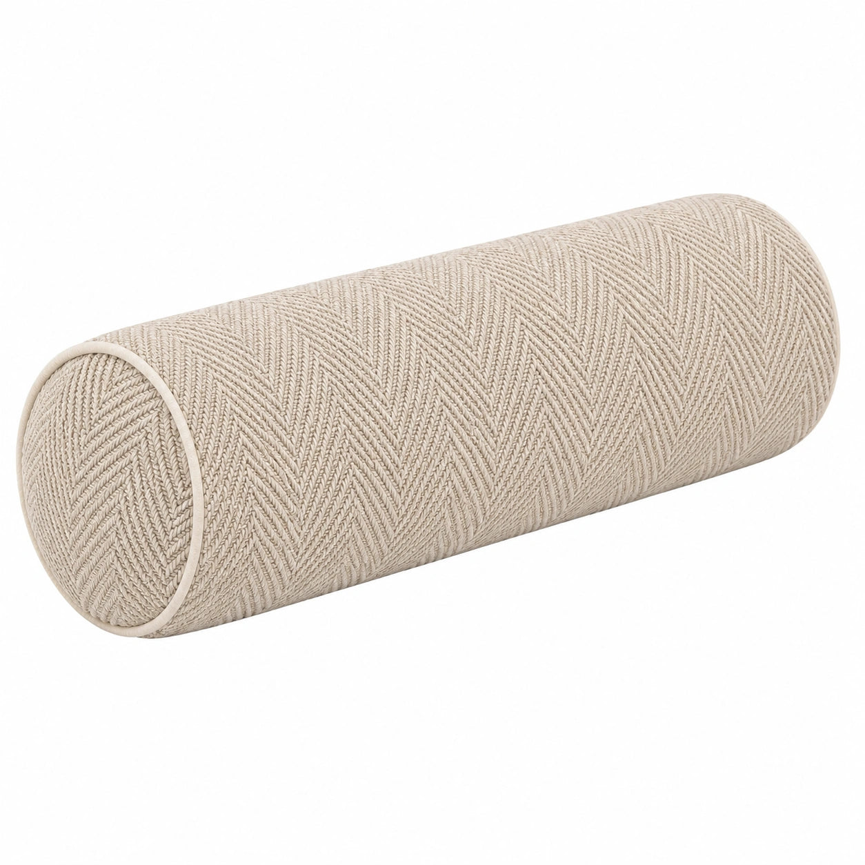 Cuscino cilindrico 20 x 50 cm in tessuto beige - sostegno decorativo stile moderno