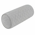 Cuscino cilindrico 20 x 50 cm in tessuto grigio trapuntato - supporto decorativo