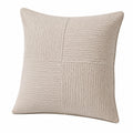 Cuscino decorativo quadrato 45 x 45 cm in tessuto beige a trama intrecciata per divano stile moderno