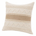 Cuscino decorativo 45 x 45 cm in cotone beige con texture boho