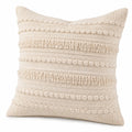 Cuscino decorativo quadrato 45 x 45 cm in cotone avorio con texture boho