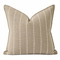 Cuscino decorativo quadrato 50 x 50 cm in tessuto beige a righe stile naturale