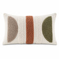 Cuscino decorativo rettangolare 50 x 30 cm in tessuto crema marrone terracotta e verde stile boho