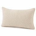 Cuscino rettangolare 50 x 30 cm in tessuto beige decorativo a rilievo
