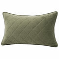 Cuscino decorativo rettangolare 50 x 30 cm in velluto verde trapuntato