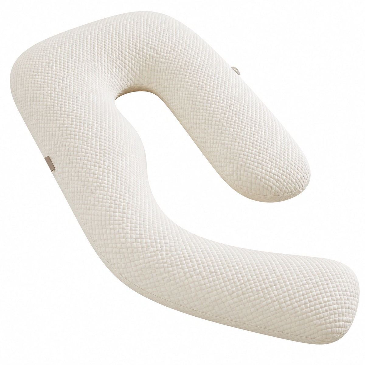 Cuscino a U 140 cm in tessuto trapuntato bianco per gravidanza e riposo