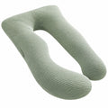 Cuscino gravidanza a U 140 cm in poliestere verde salvia con supporto avvolgente