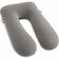 Cuscino gravidanza a U 130 cm in poliestere grigio trapuntato per riposo e supporto