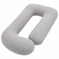 Cuscino gravidanza a U 140 cm in tessuto grigio per supporto corpo