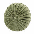 Cuscino decorativo rotondo 40 cm in velluto verde a pieghe stile moderno
