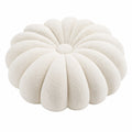 Cuscino decorativo rotondo 45 cm in poliestere bouclé avorio - forma zucca