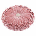 Cuscino decorativo rotondo 40 cm in velluto rosa con pieghe